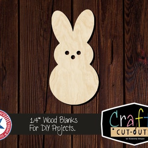 Easter Peep Wood Shape  | Multiple Sizes | Laser Cut Shapes | Unfinished Wood Blanks | Craft Supplies | Wood Cutouts