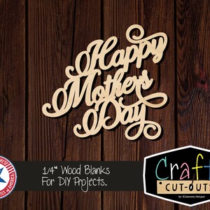 Happy Mothers Day Blank Cutout | Wreath Insert | Multiple Sizes | Laser Cut Shapes | Unfinished Wood Blanks | Craft Supplies | Wood Cutouts