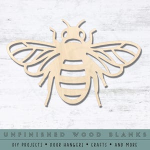 Unfinished Bee Wood Cutout | Multiple Sizes | Laser Cut Shapes | Unfinished Wood Blanks | Craft Supplies | Wood Cutouts | Bee Decor