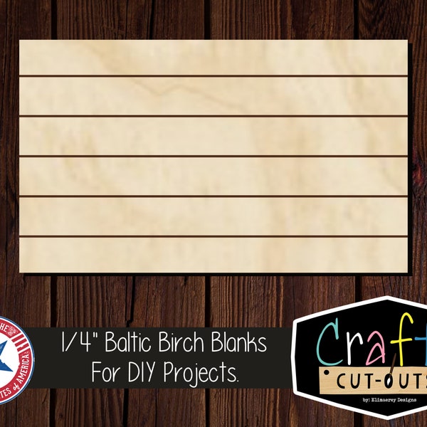 Shiplap Rectangle | Multiple Sizes | Laser Cut Shapes | Unfinished Wood Blanks |  | Craft Supplies | Wood Cutouts