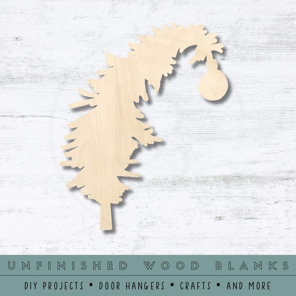 Grinch Christmas Tree 1 | Multiple Sizes | Laser Cut Shapes | Unfinished Wood Blanks | Craft Supplies | Wood Cutouts | Grinch Decor