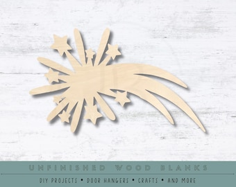 Unfinished Fireworks Burst Shape | 4th of July | Multiple Sizes | Laser Cut Shapes | Unfinished Wood Blanks | Craft Supplies | Wood Cutouts
