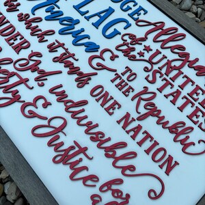 Pledge Of Allegiance Sign | Patriotic Decor | 4th Of July Decor | Rustic Home Decor | Americana Decor | Cute Flag Gift | Rustic Wall Decor image 2