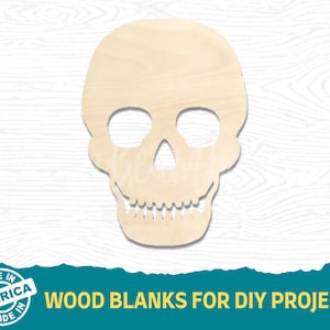 Skull Wood Shape | Multiple Sizes | Laser Cut Shapes | Unfinished Wood Blanks | Craft Supplies | Wood Cutouts | Halloween Wood Blanks