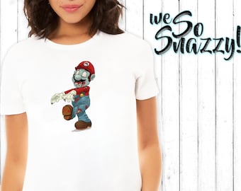 Zombie MarioT-Shirt,Super Mario,Graphic T-shirt,Cute Tees, Retro Game Shirt, Perfect Christmas Gift