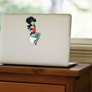Zombie, Pinup Girl, Pin up model, Pinup Girl Decal, Sticker, Pin up Girl, Cute, Monster, Perfect for Laptops and MacBooks,Valentine Gift