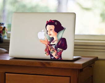 Snow White Tattoo Vinyl Decal, Punk Rock Laptop Sticker