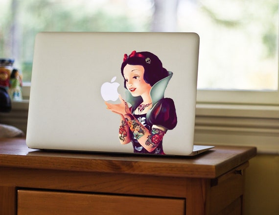 Snow White Tattoo Vinyl Decal, Punk Rock Laptop Sticker