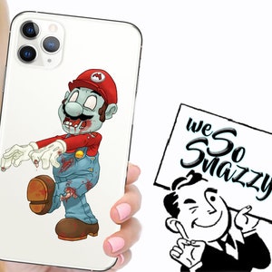 Zombie Mario Decal, Mario Sticker, iPhone Pro Decal, Cell Phone Sticker, Zombie&#39;s, Retro Game,Super Mario Bros, Gift for Christmas
