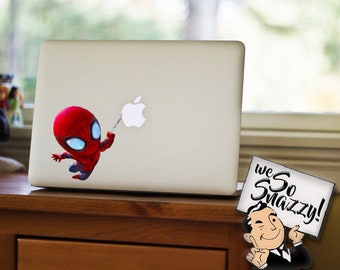 Adesivo in vinile di Spider-Man dei cartoni animati, adesivo per laptop e MacBook