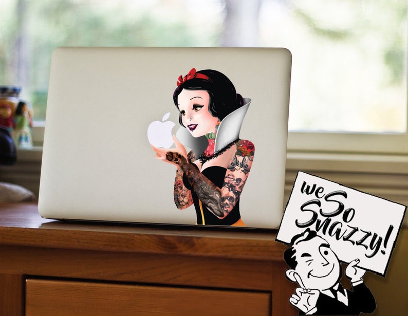 Snow White with Tattoos Snow White Vinyl Decal Sticker Gift for her Perfect for Laptops and MacBooks