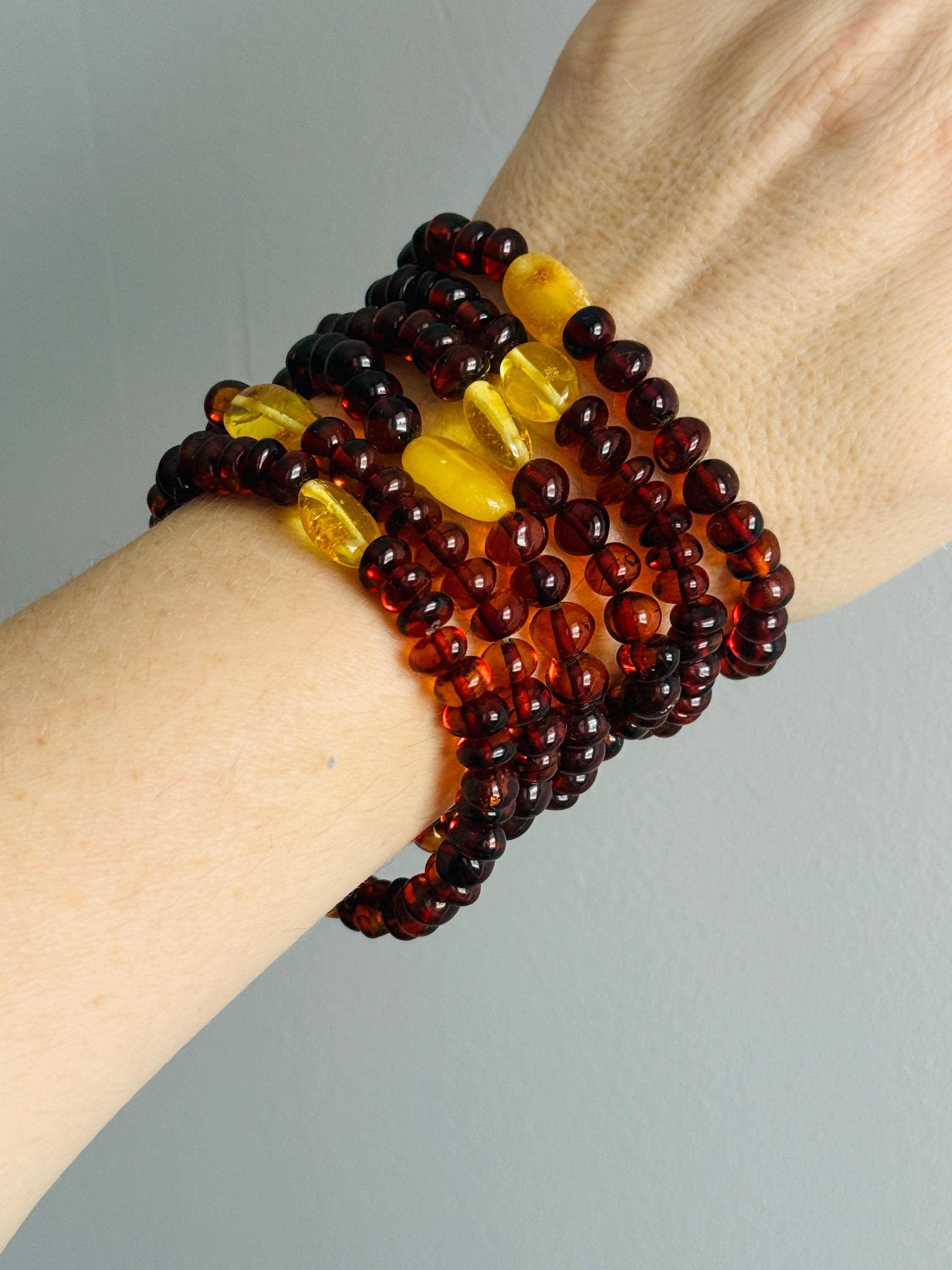 Baltic amber beads - Etsy バルチックアンバー オリーブ ブレスレット 