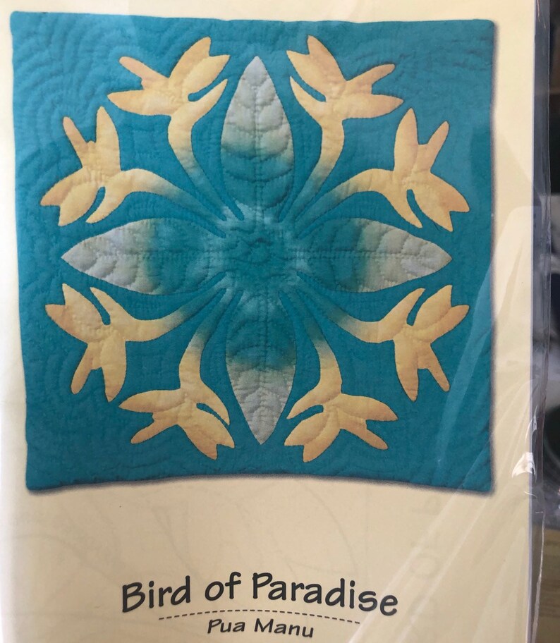 Bird of Paradise pua Manu Hawaiian Quilt Pillow Pattern by Etsy