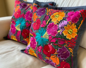 Mexican pillow | Etsy Mexican embroidered pillow pillow case