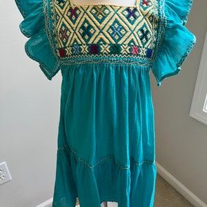 Embroidered girls dress, Mexican dress , 4T boho dresses, birthday gift for girls,