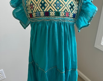 Embroidered girls dress, Mexican dress , 4T boho dresses, birthday gift for girls,