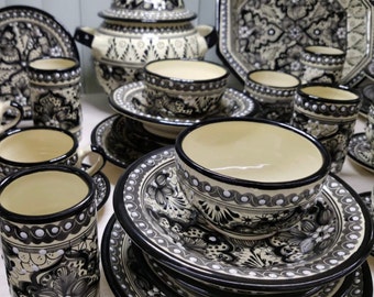 Vajilla de talavera fina para 6 gres Puebla hecho a mano ceramica de talavera vajilla elegante para Navidad Etsy Espana