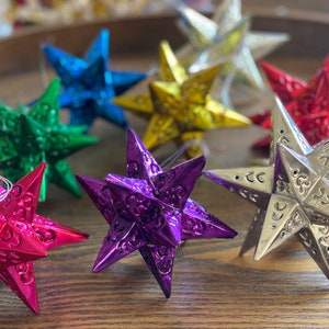 Mexican stars home decor, one, set of 3 , half dozen tradicional mexican ornaments, Mexican art