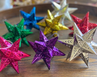 Mexican stars home decor, one, set of 3 , half dozen tradicional mexican ornaments, Mexican art