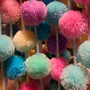 Baby shower Pompom garland, birthday garland, 6 or 12 garlands , baby shower decor, kids room decor, home decor, anniversary party