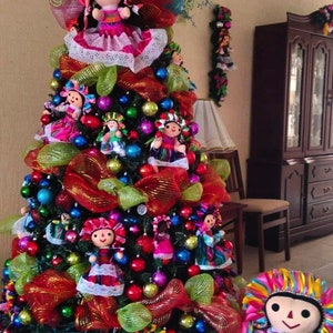 Mexican Lele Doll Ornament, Handmade Christmas Decor