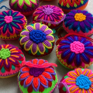 Mexican ornament gift, embroidered fiesta decor, Keychain