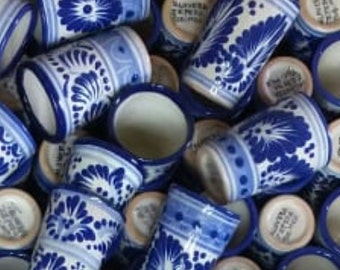 Handcrafted Talavera Shot Glasses, Mexican Wedding Favors, 2oz