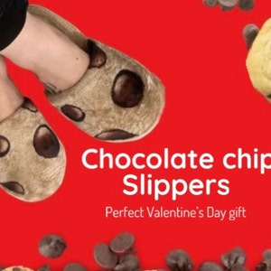 Slippers for adults, Chocolate chip Cookies slipper, Birthday gift ideas,