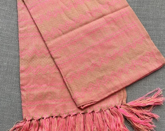 Handmade Mexican Rebozo Shawl, Boho Chic Scarf, Cotton Blend