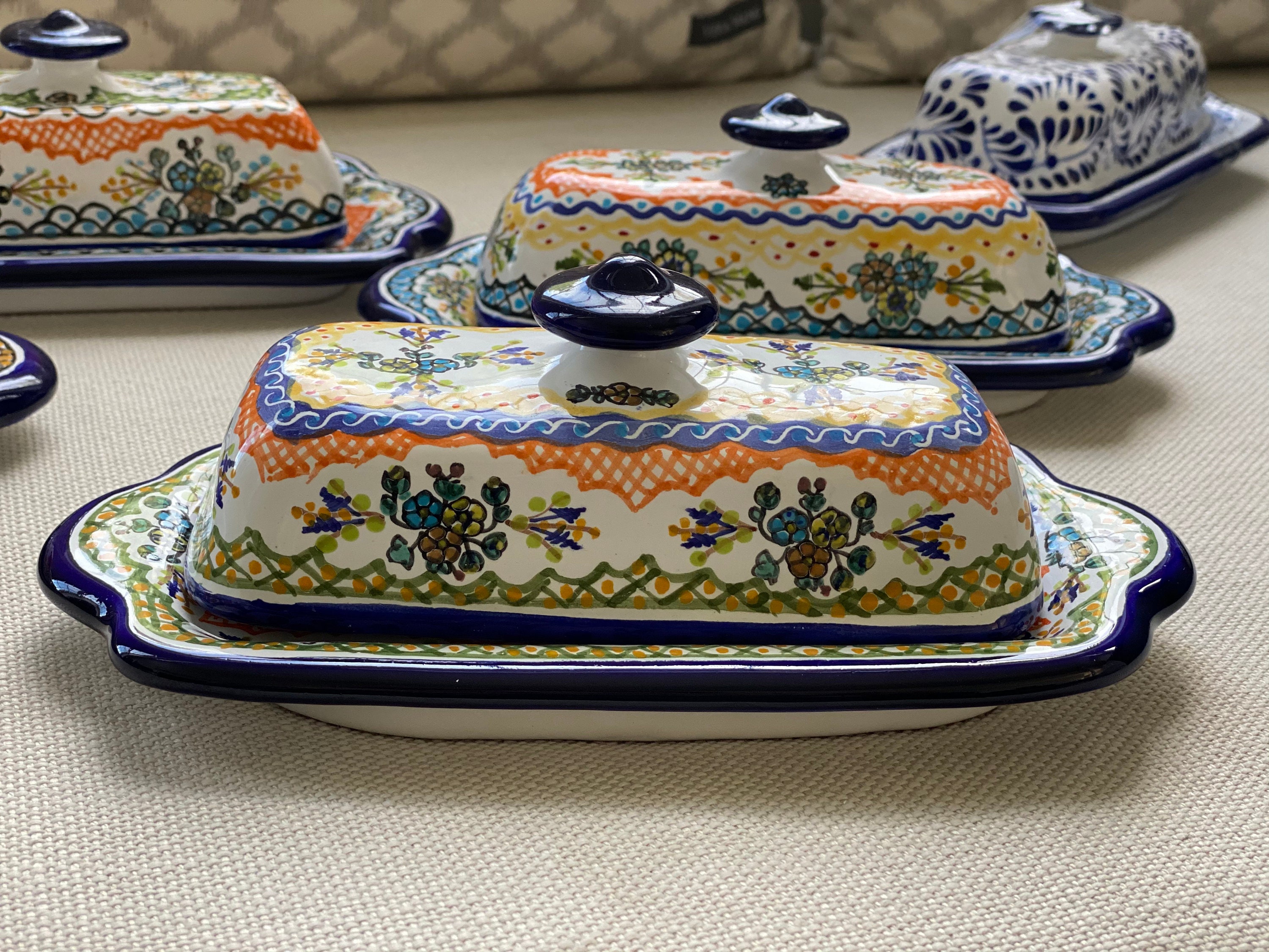 Butter dish talavera kitchen dishes Mexican kitchen decor Etsy