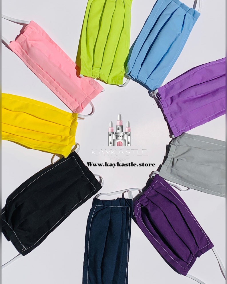 USA Unisex Adult/Teen Plain Cotton Face Mask with Filter and A image 1