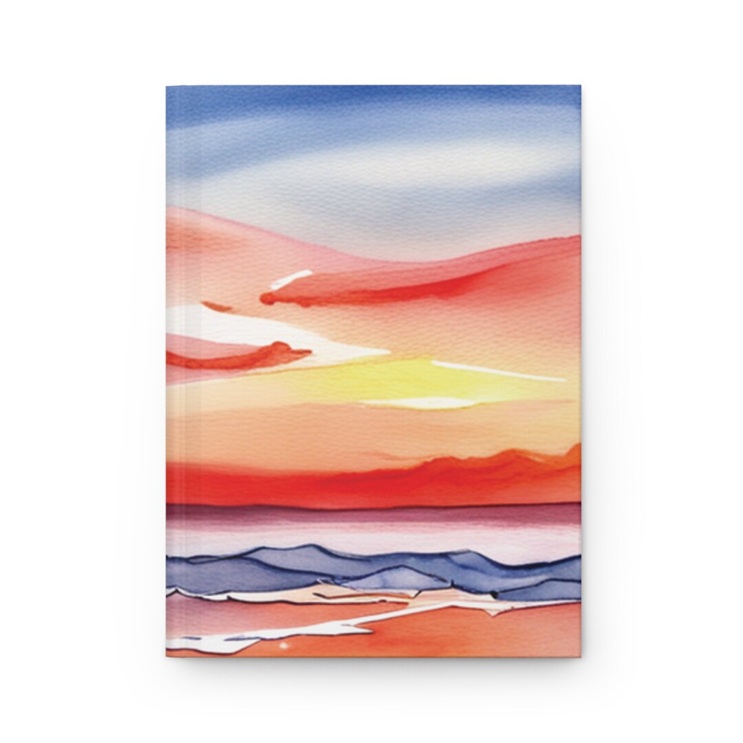 Water Color Sherbert Sunset at the Beach Hardcover Journal Matte - Etsy