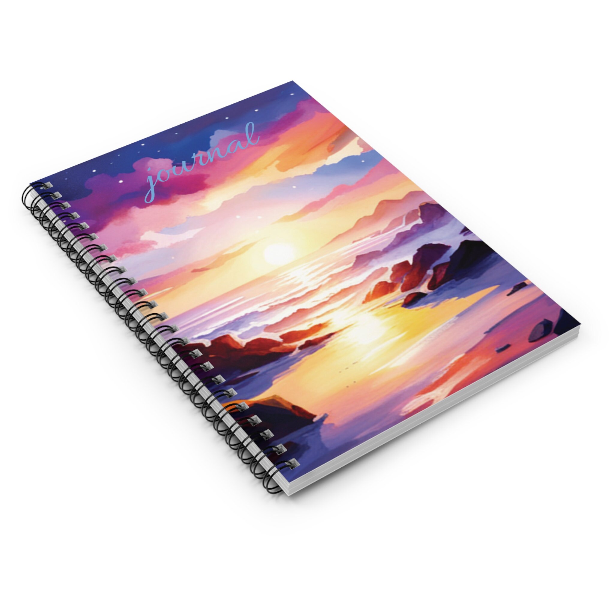 Sunset Above the Beach Spiral Notebook - Ruled Line - Etsy