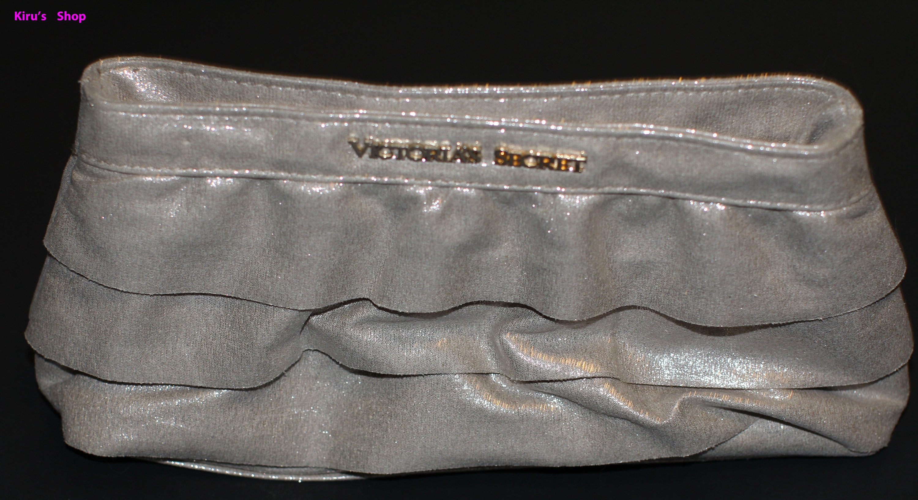 Victoria's Secret Bag Purse Gold Sequin Clutch/make up 