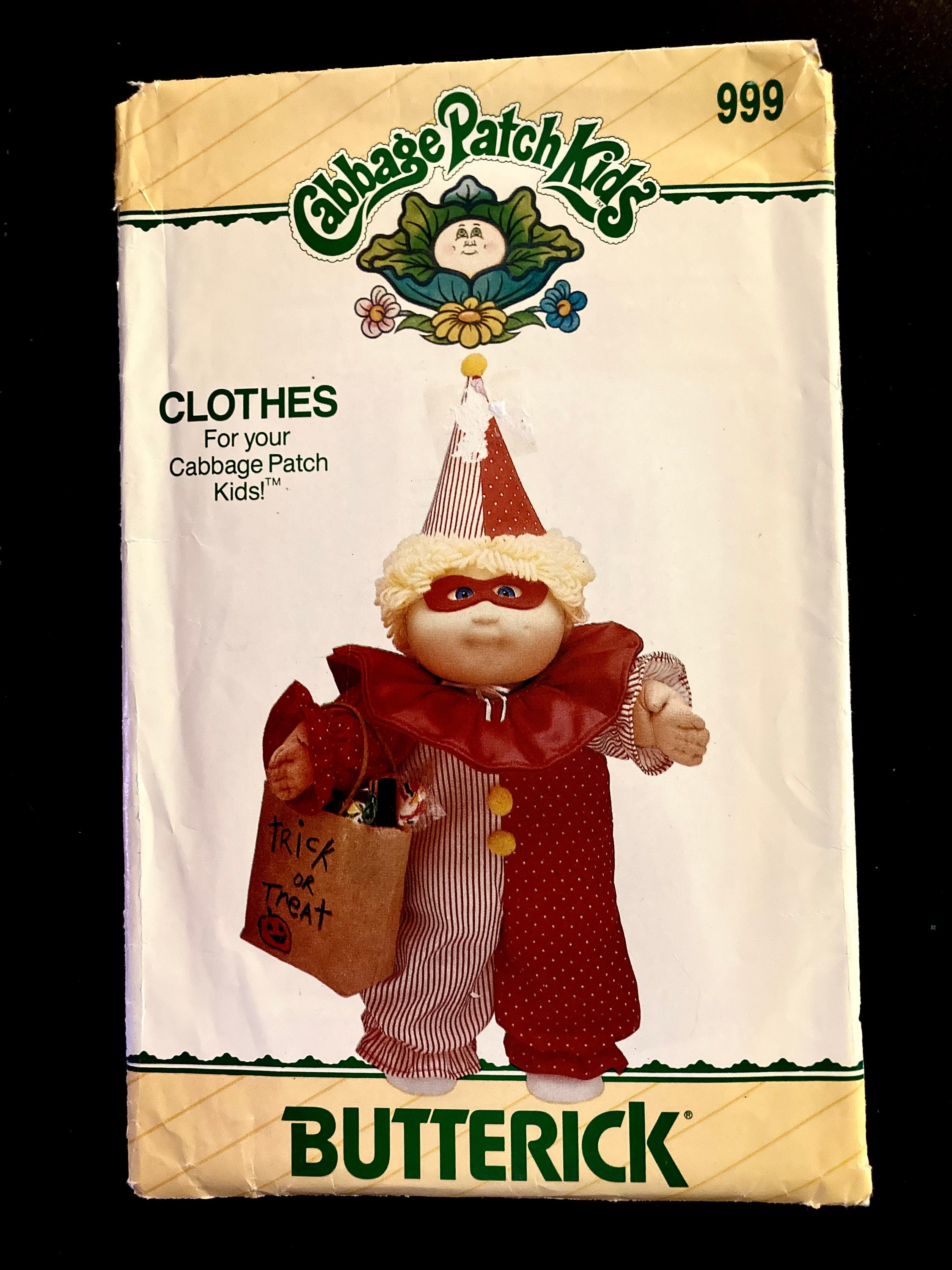 1980s, Sewing Pattern for Cabbage Patch Kids Clown Suit, 1985 Butterick ...