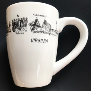 Virginia Mug, Tourist Locations Shown on Coffee Cup