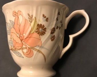 Vintage Nikki Japan Footed Floral Mug, Freezer to Oven, Coffee or Tea Cup, Replacement
