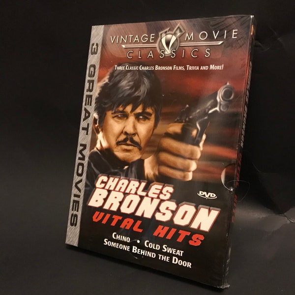 Vintage, Neu, Versiegelt Charles Bronson Vital Hits: Chino (1973), Cold Sweat (1970), Someone Behind the Door (1971), 3 Actionfilme (R) Farbe