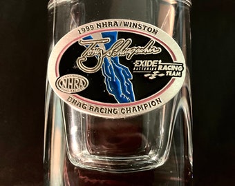 1999, NHRA/Winston Shot Glass, Drag Racing Champion Tony Schumacher