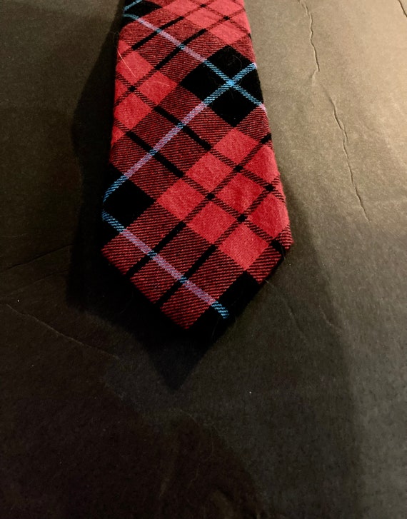 Nautica Tie, Cotton Red Plaid Necktie - image 1