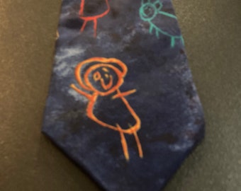Speichern Sie die Kinderkrawatte, Zeichnung von Brain - Age 4 „Bild eine helle Zukunft für jedes Kind“, Seide Krawatte