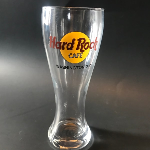 Vintage Hard Rock Cafe 8.5” Tall 20 oz Hourglass, Pilsner Beer Glass - Washington D.C.