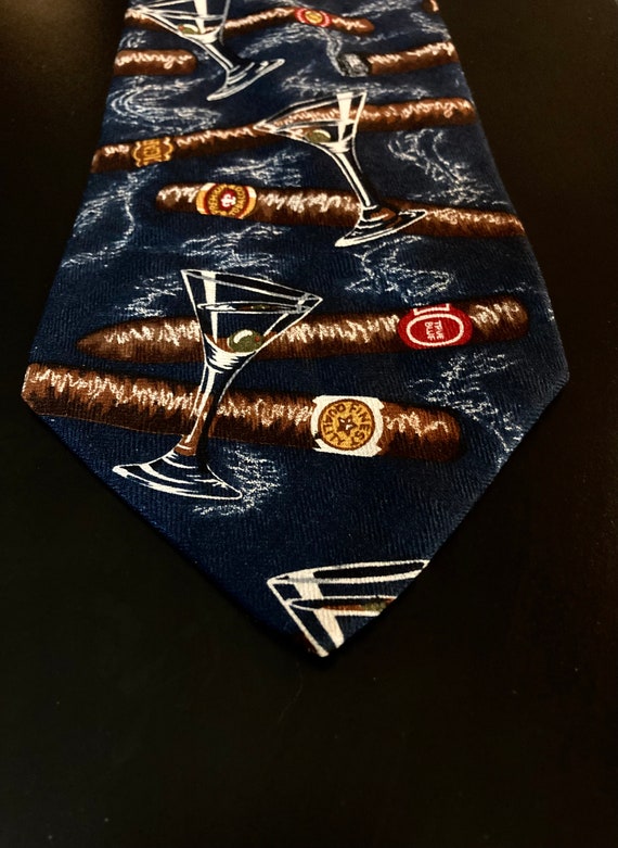Martini & Cigar Embassy Row Tie, Hand Sewn Importe