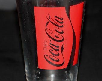 Coca-Cola 16 ounce Tumbler, Coke Pint Sized Drinking Glass, Coca-Cola Logo on Glass, Coca-Cola Collector