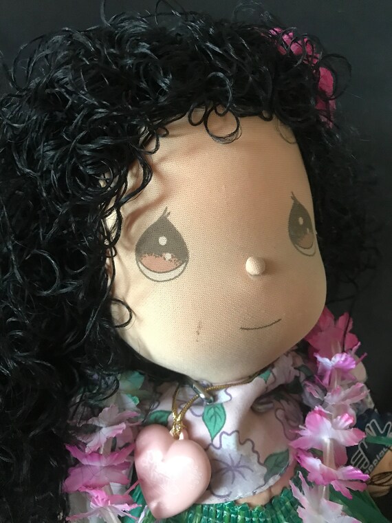1990s Precious Moments Plush Hula Dancer leilani Applause 1989 Collectible Hawaiian Girl Doll With Org Tags 14 Inches High Etsy