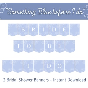 Something Blue Before I do - Bridal Shower Banner - Vintage Blue and White Floral