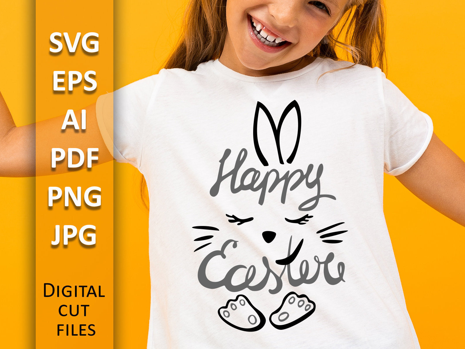 Happy Easter Svg T Shirt Design Easter Bunny Lettering Cut - Etsy