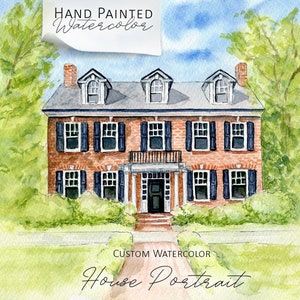 Watercolor Custom House Portrait, Custom House Painting From Photo, housewarming gift, Realtor Closing Gift, First Home Gift, home painting