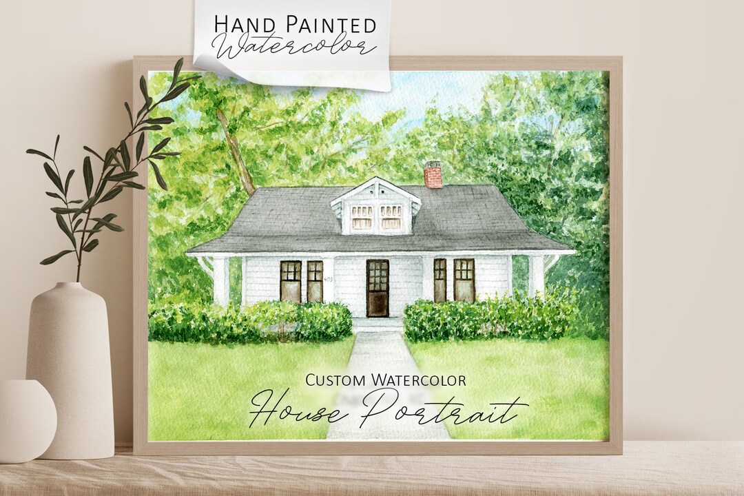 House Portrait, Watercolor Custom House Painting From Photo ...