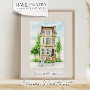 Watercolor Custom House Portrait, Custom House Painting From Photo, housewarming gift, Realtor Closing Gift, First Home Gift, home painting